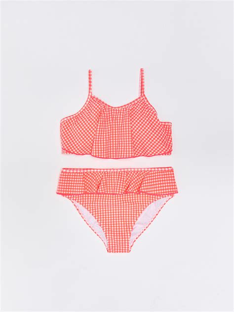 LCW Kids Pembe Esnek Kumaştan Baskılı Kız Çocuk Bikini S31964Z4 LT4 LCW