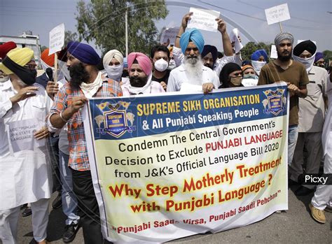 Image Of Sikh Organisation Protest Demonstration In Support Of Their