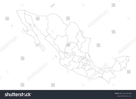 Mexico Political Map Administrative Divisions Stock Vector Royalty Free 2251347159 Shutterstock