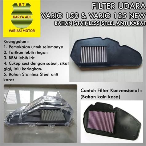 FILTER UDARA STAINLESS STEEL VARIO 150 VARIO 125 NEW Shopee Indonesia