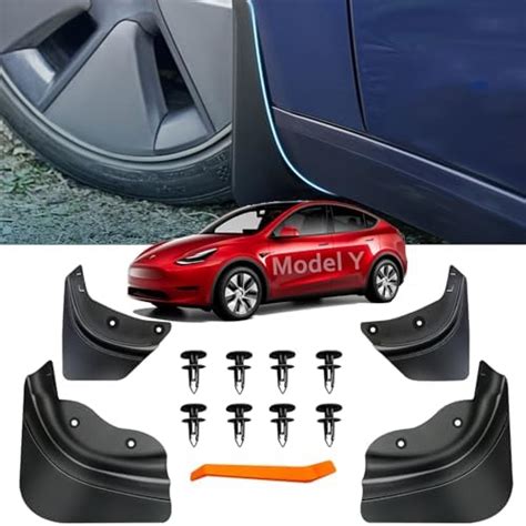 CYBERBEANS 4Pcs For Tesla Model Y Mud Flaps 2024 2023 Car Splash Guards