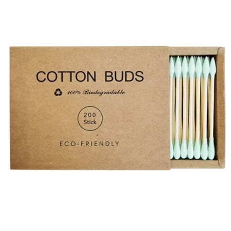 Bamboo Cotton Swabs 200ct Wooden Cotton Swab Double Tipped Ear