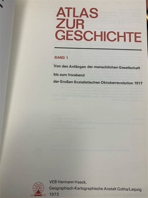 Atlas Zur Geschichte Von Den Anf Ngen Der Menschlichen