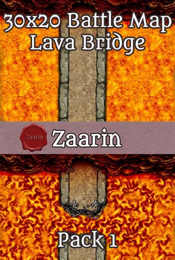 X Fantasy Battle Map Lava Bridge Pack Zaarin Drivethrurpg