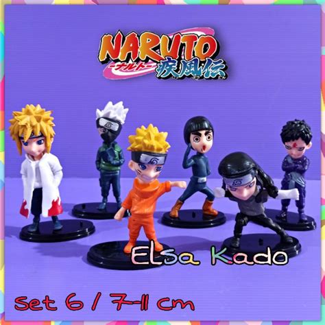 Jual Action Figure Naruto Set Isi 6 Gaara Minato Kakashi Neji Rock Lee