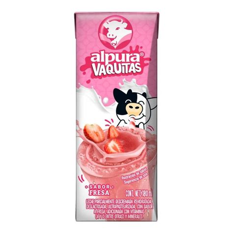 Leche Alpura Vaquitas fresúper sabor fresa 180 ml Walmart