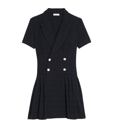 Womens Sandro Black Tweed Mini Dress Harrods Uk