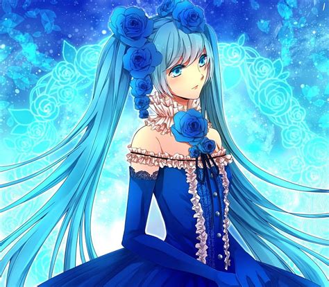 Hatsune Miku Pretty Dress Divine Rose Bonito Blue Rose Elegant