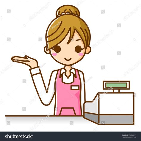 Woman Salesperson Stock Illustration 114834391 Shutterstock