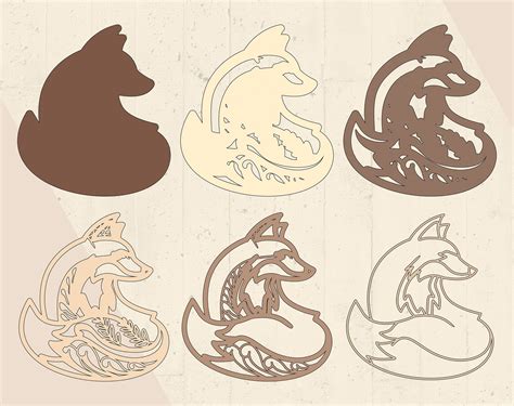 Fox Multilayered Svg D Design Fox Laser Cut Files Ai Cdr Eps Png Dwg