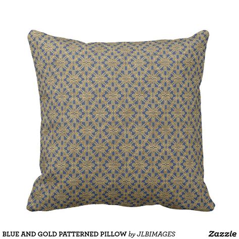 Blue And Gold Patterned Pillow Pillows Decorative Throw Pillows