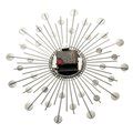 Diamante Crystal Effect Jeweled Sunburst Silver Wire Wall Clock Sale