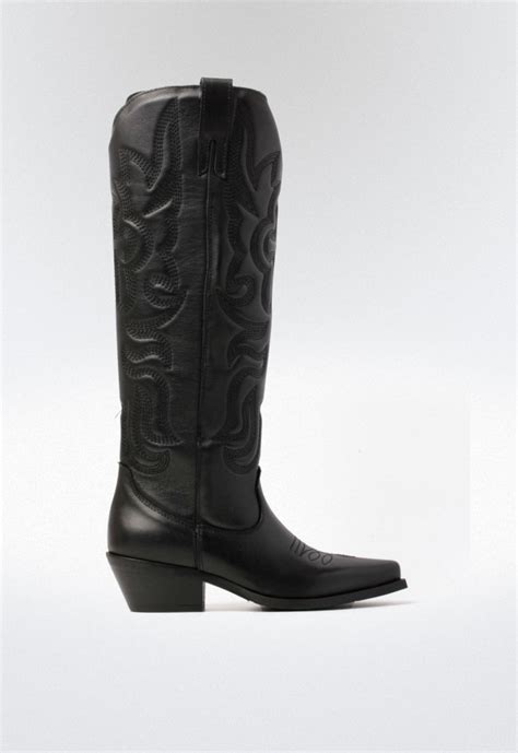 Bota Cowboy De Mujer Negro Metisse Dx328b