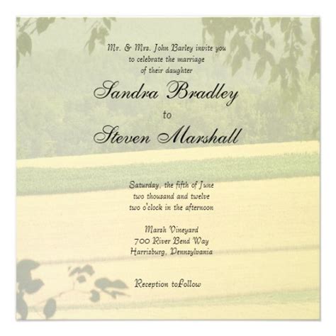 Farm Wedding Invitations 5.25" Square Invitation Card | Zazzle