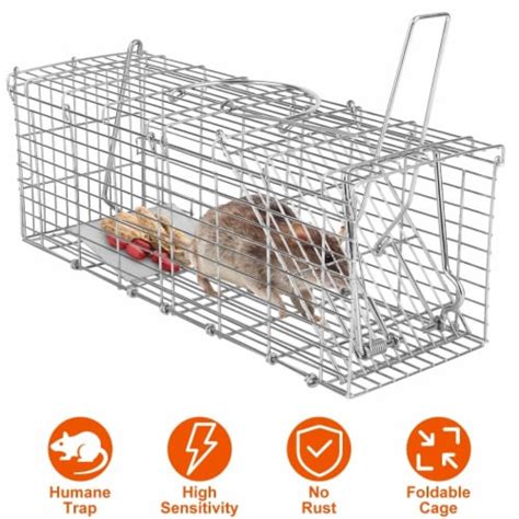 Foldable Rat Trap Cage Humane Live Rodent Trap Cage Galvanized Iron