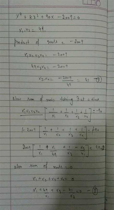 If One Root Of The Equation X 2 Px 12 0 Is 4 While The Equation