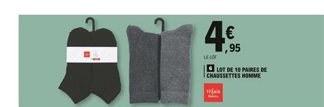 Promo Lot De Paires De Chaussettes Homme Tissaia Basics Chez E