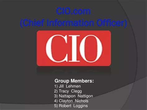 Ppt Cio Chief Information Officer Powerpoint Presentation Free