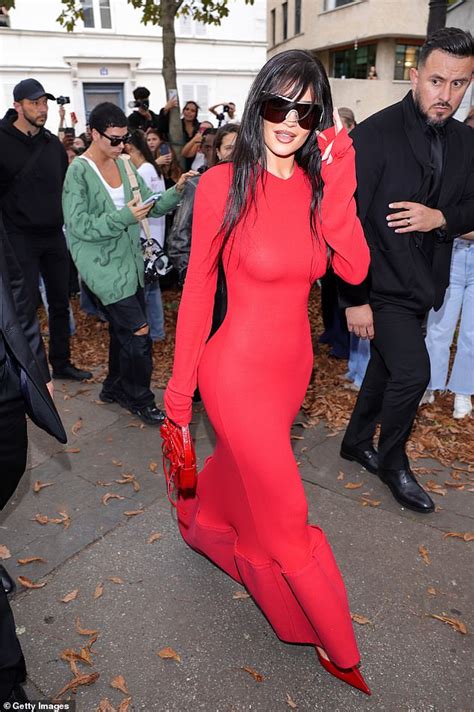 Kylie Jenner Showcases Her Sensational Frame In Figure Hugging Red Gown