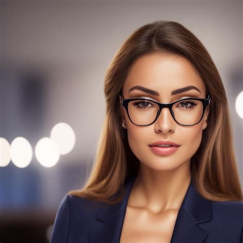 Premium Ai Image A Woman With Glasses And A Blue Blazer Is Wearing A Blue Blazer