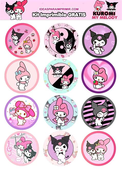 Toppers De Kuromi Y My Melody Para Cupcakes In 2024