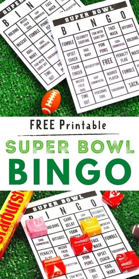 FREE Printable Super Bowl Bingo Super Bowl Bingo Super Bowl Bingo