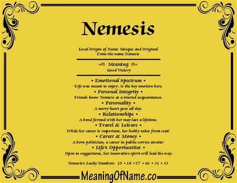 Nemesis - Meaning of Name