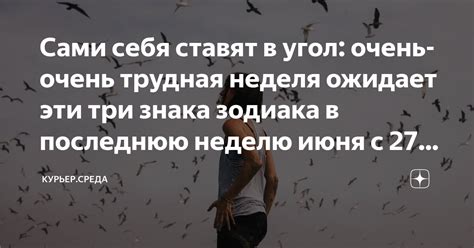 Сами себя ставят в угол очень очень трудная неделя ожидает эти три