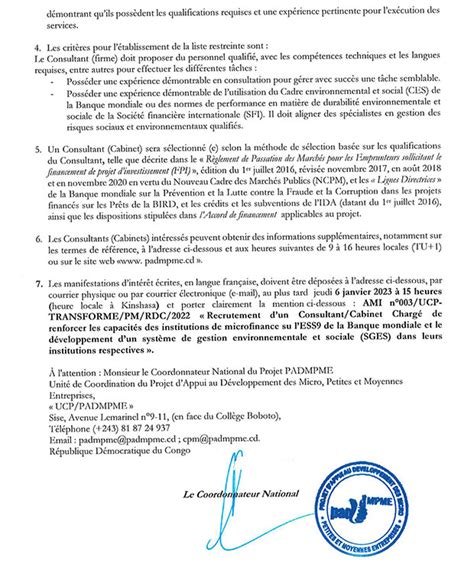 Mediacongo Net Offre D Emploi Consultant Cabinet Charge De