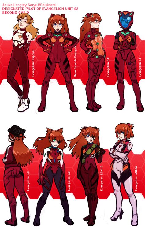 I Drew Almost Every Asuka Plugsuit Design Evangelion In 2021 Neon Evangelion Evangelion