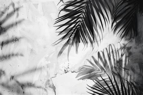 Premium Photo | Silhouette palm leaf on white concrete background for ...