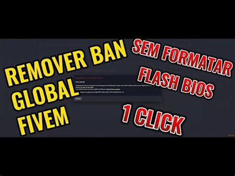 COMO REMOVER BAN GLOBAL HWID FIVEM SEM FORMATAR OU DAR FLASH NA BIOS 1