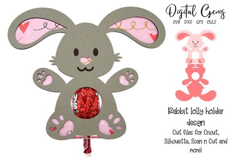 Bunny Rabbit Easter Lollipop Sucker Holder Design Svg 1165999 Cut