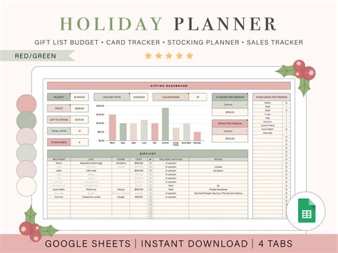 Holiday Planner | Google Sheets Template – Tulip Rd. Studio