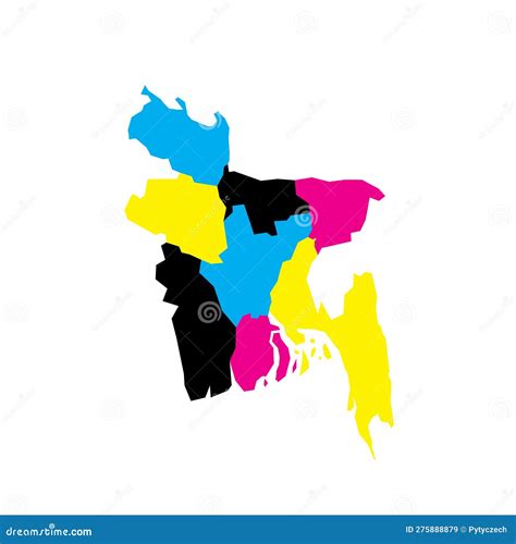 Bangladesh Political Map of Administrative Divisions Stock Illustration ...