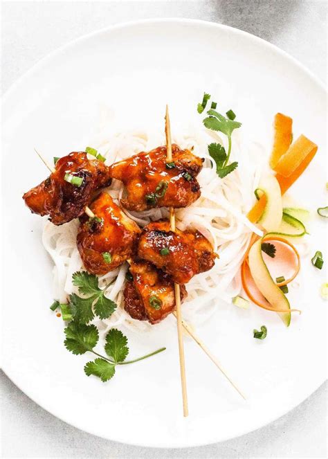 Vietnamese Style Sticky Chicken Skewers Recipe