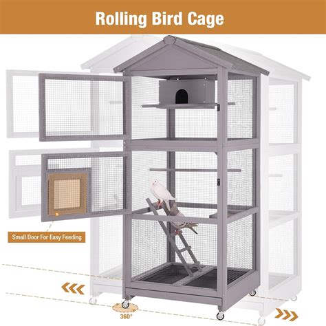 Buy Large Wooden Bird Cage Outdoor Parakeet Aviary Indoor Parrot Cage