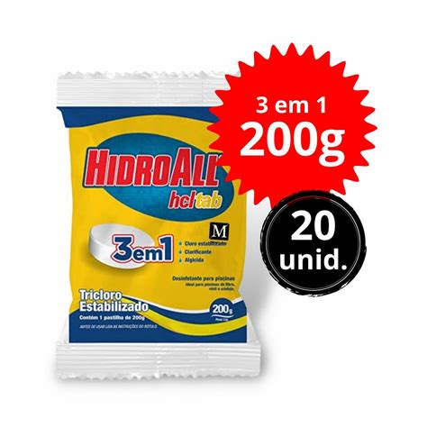 Kit Unid Cloro Pastilha Para Piscina Hidroall Em Multia O G