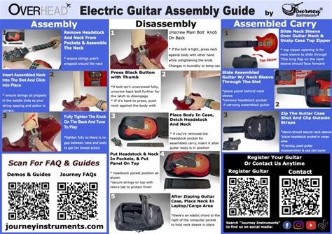 Journey Collapsible Electric Travel Guitar Assembly Guides - Journey Instruments