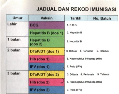 Panduan Mengisi Maklumat Sejarah Imunisasi Anak Elya Shah