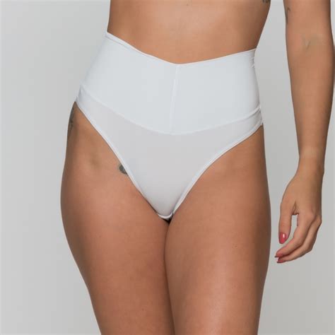 Calcinha Fio Duplo Poliamida Cós Alto Ilumine Lingerie
