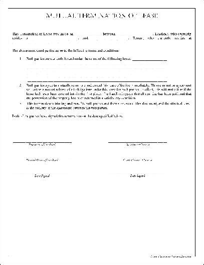 Free Simple Mutual Termination Of Lease From Formville