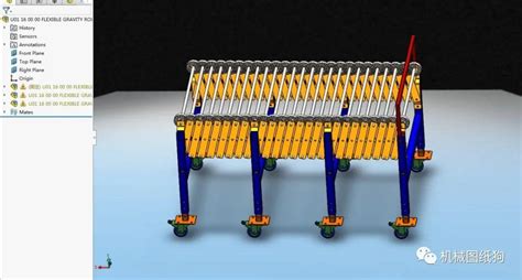 【工程机械】柔性输送机重力滚筒3d数模图纸 Solidworks设计solidworks 仿真秀干货文章