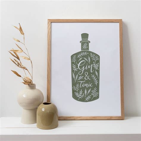 Gin Bottle Hand Painted Wall Art A Prints Wall Decor Home Etsy