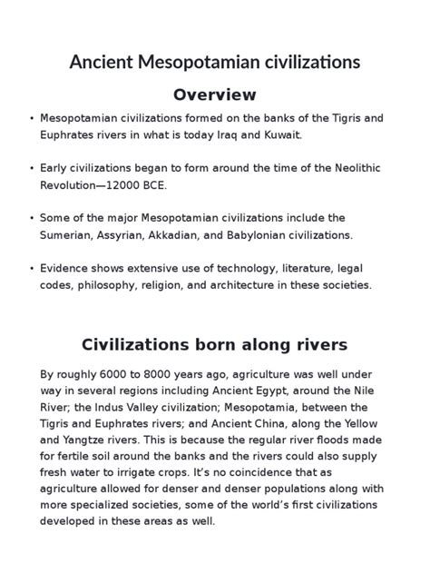 Ancient Mesopotamian Civilizations Pdf Mesopotamia Babylonia