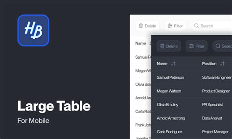 Table For Mobile Figma