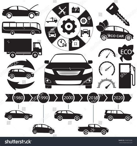 Car Auto Service Infographics Elements Transportation Stock Vector