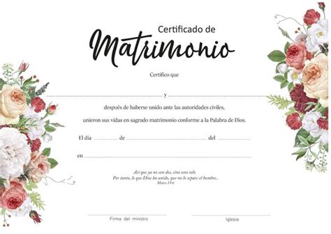 Certificado De Matrimonio Pack X Los