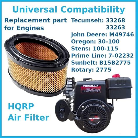 Hqrp Air Filter For Tecumseh Hm Hm Hm Hxl Tvm