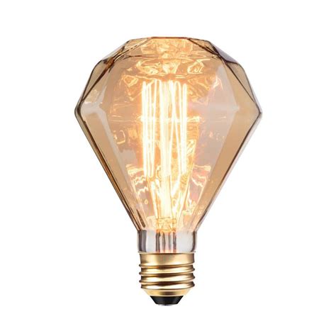 Globe Electric Watt Diamond Shape Dimmable Cage Filament Amber Glass